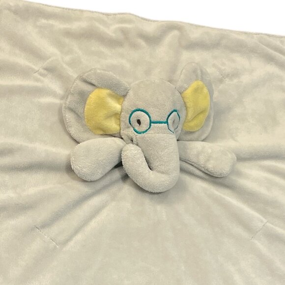 HONEY BUNNY Security Blankey Lovey Blankey Plush Elephant Glasses Bow Tie - Picture 3 of 8